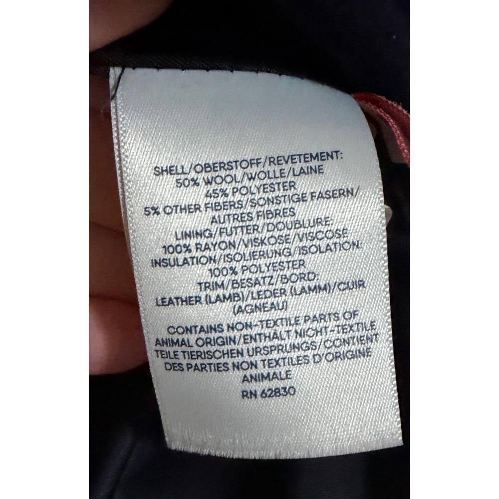 Lands' End Men Navy Wool Blend Double Breasted Peacoat Jacket Fall Winter Large - Picture 7 of 8
